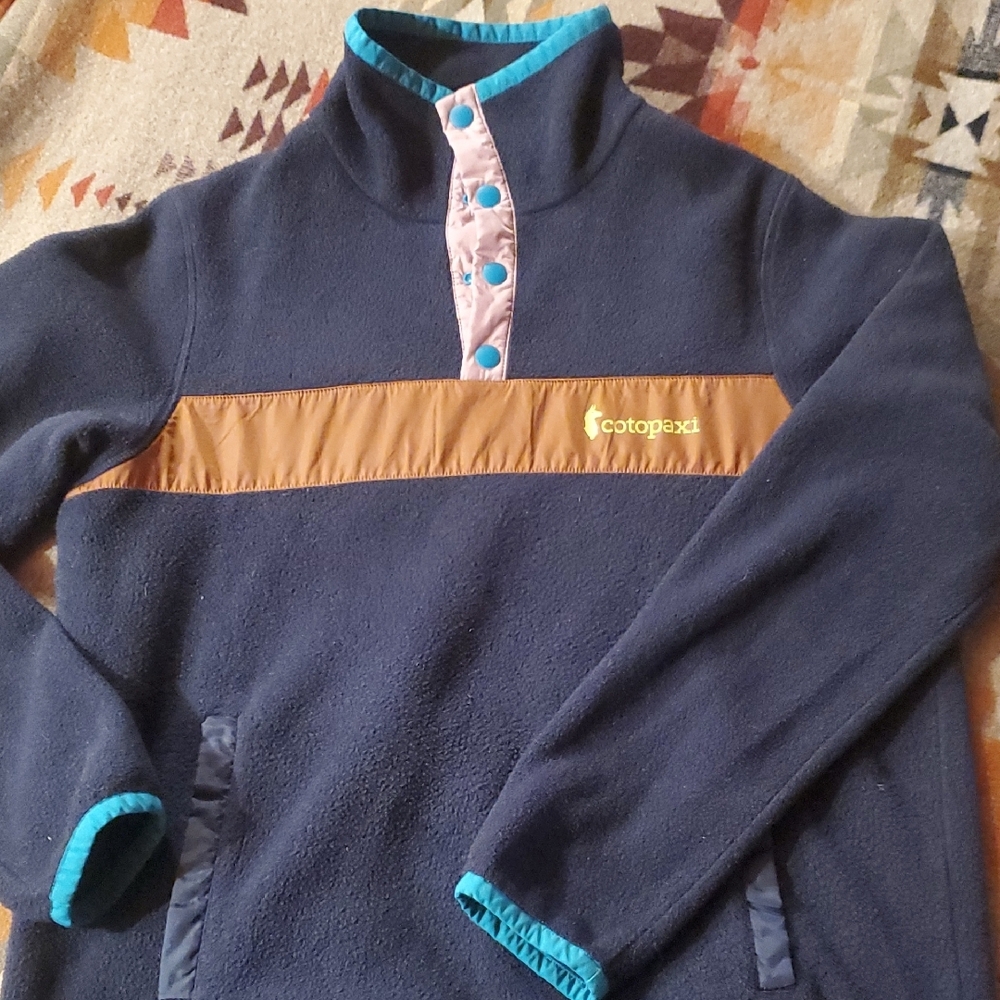 Cotopaxi Fleece Pullover - Navy and Brown